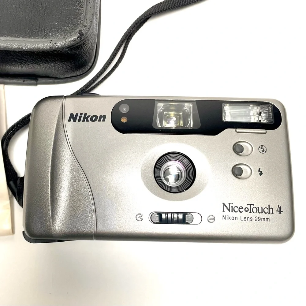 Vintage NIKON Nice Touch 4 Point And Shoot FILM CAMERA Case & Instructions 29mm